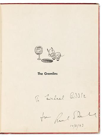 Dahl, Roald (1916-1990) The Gremlins. From the Walt Disney Production. A Royal Air Force Story, Inscribed First Edition.